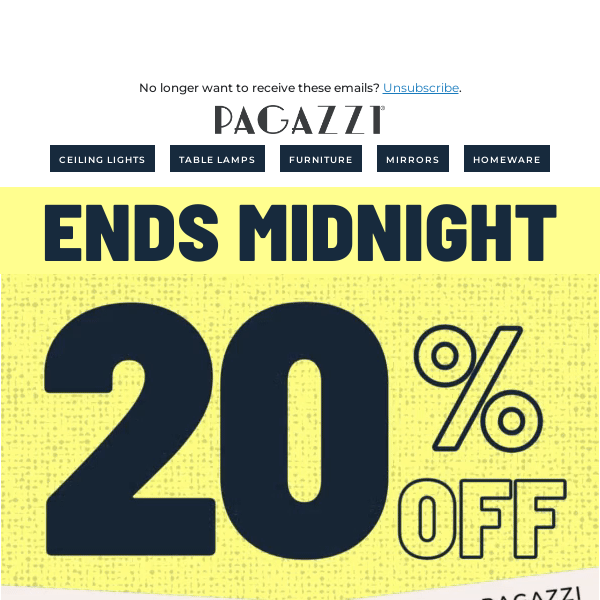 ⏱Don't Miss out on 20% Off Pagazzi Design