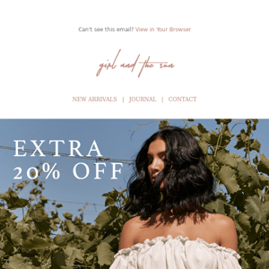 EXTRA 20% OFF