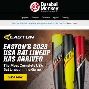 New Easton 2023 USA Baseball Bats