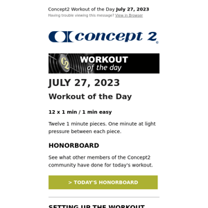 Workout of the Day: July 27, 2023