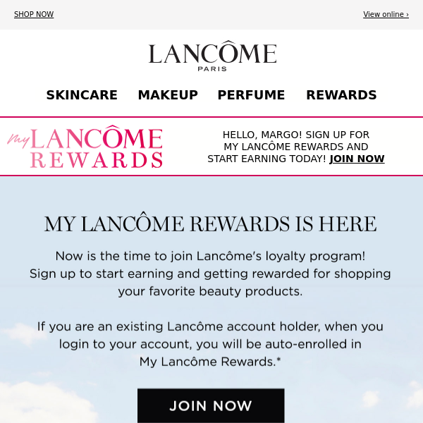 My Lancome Rewards Loyalty Program Sign Up or Sign In - Lancôme