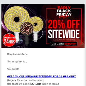 Early Black Friday Sale Extended