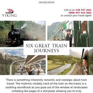 Explore the world's landscapes by rail