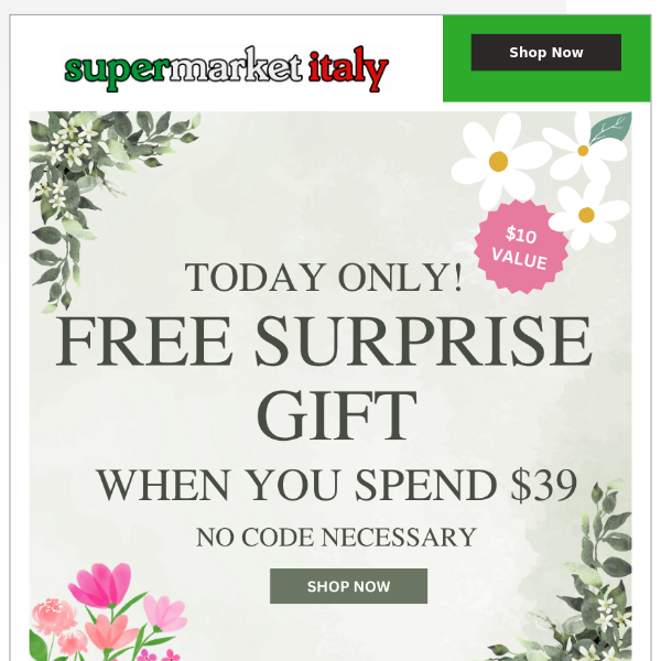 FREE Surprise Gift 🎁 ($10 VALUE) when you spend $39 or more! 