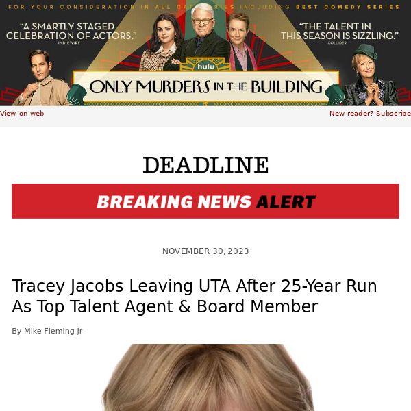 Tracey Jacobs Leaving UTA After 25-Year Run As Top Talent Agent and Board Member