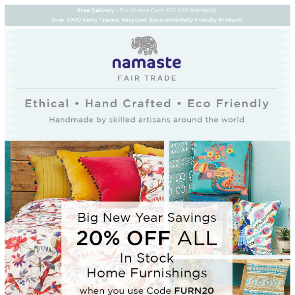 OFFER ENDS SUNDAY -  20% Off All In Stock Home Furnishings!