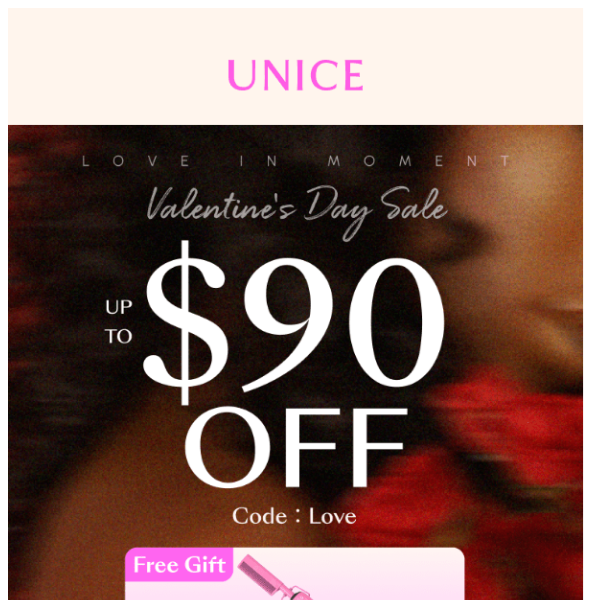Happy Valentine's Day! Use code "Love" to get Free Gift(valued $90) For Your Order