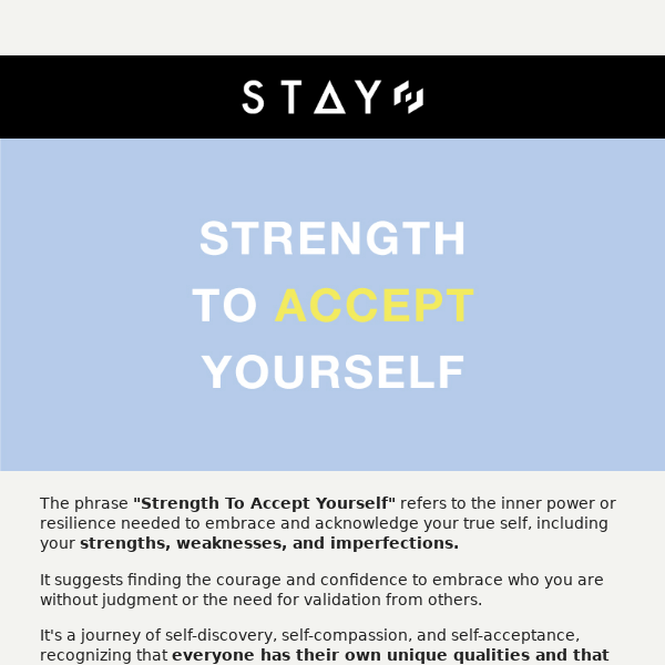 Strength To Accept Yourself