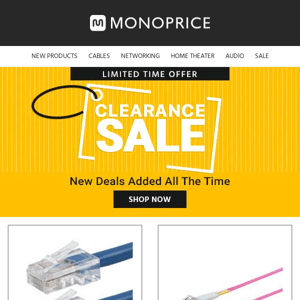 📣 CLEARANCE | Networking Cables and More