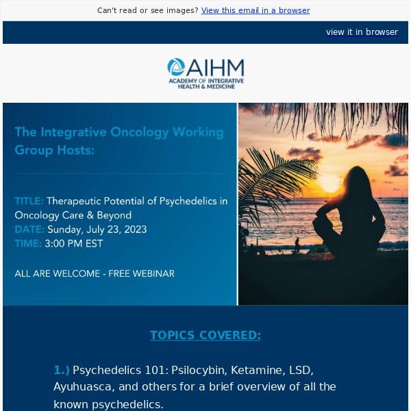 UPCOMING WEBINAR 🎉 Therapeutic Potential of Psychedelics in Oncology Care and Beyond