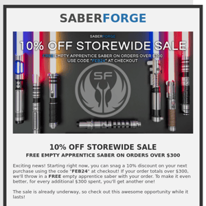 10% OFF Storewide Sale and Apprentice Giveaway!