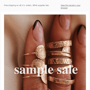 Our June SAMPLE SALE is live now! Over 300 pieces at discounted prices.