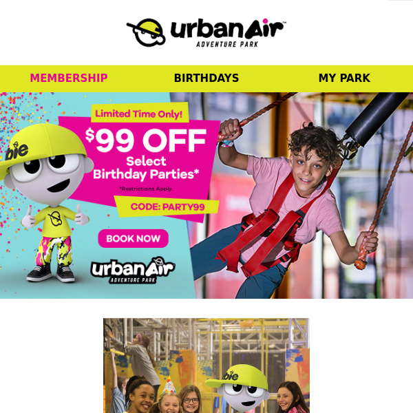 🎉 99 OFF a Birthday Just for You! Urban Air Adventure Park