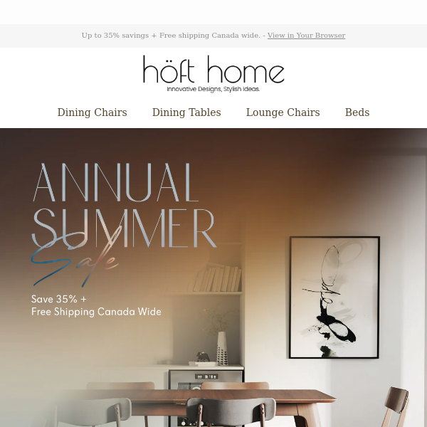 Experience Luxury for Less: Hoft Home's Summer Sale Up to 35% Off