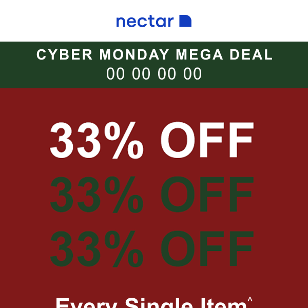 Only hours left for 33% off site-wide