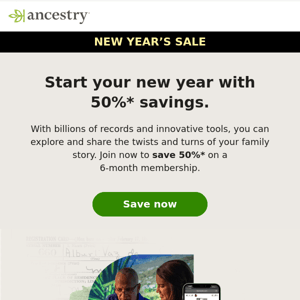 Save 50% during our New Year’s sale!