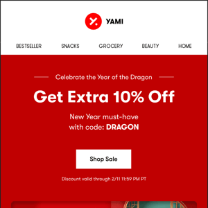 🧧Extra 10% OFF: Celebrate Year of the Dragon!