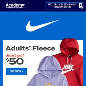 🔥 Top Nike Fleece, Starting at $50