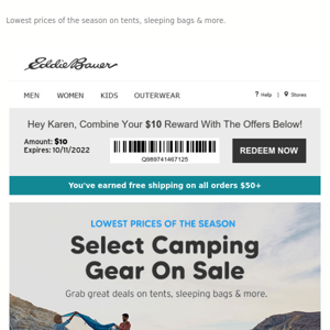 Select Camping Gear – ON SALE NOW