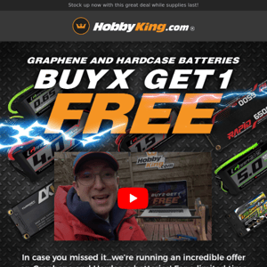 REMINDER! Graphene and Hardcase Batteries Buy X Get 1 FREE! For a limited time only!