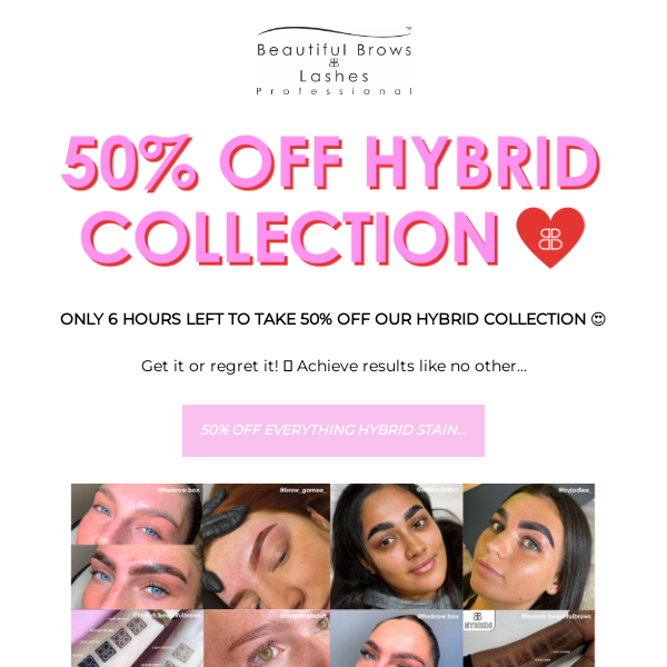 ONLY 6 HOURS LEFT TO TAKE 50% OFF HYBRID COLLECTION ⏰💌🛒