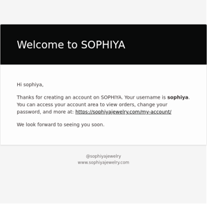 Your SOPHIYA account has been created!