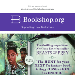 “The HUNT for your NEXT YA FANTASY OBSESSION has ended.” —Entertainment Weekly