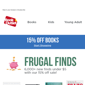 15% off books + Under $5 finds = Score! 🤑