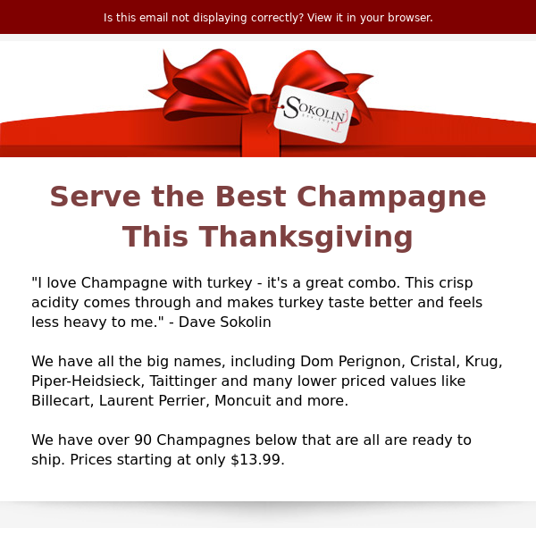 Serve the Best Champagne This Thanksgiving - Prices Starting at Only 13.99 usd