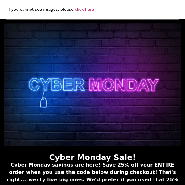 Cyber Monday starts NOW!!