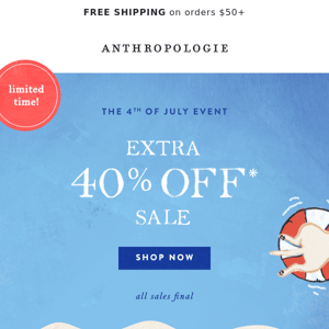 Sun. Sand. Up to 40% OFF. Repeat. 🏖️