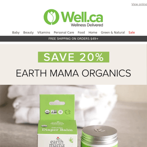 Save 20% on Earth Mama Organics!
