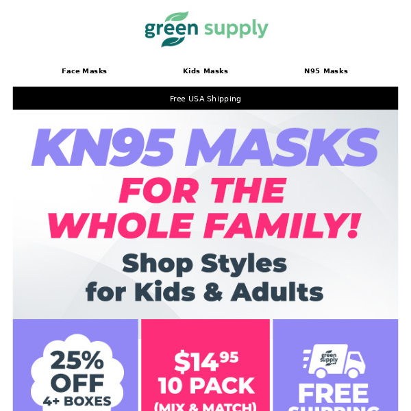 😷KN95 Masks For Everyone - Kids and Adult Sizes!