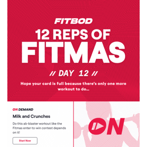 IT’S THE TWELFTH DAY OF FITMAS! 