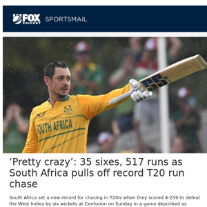 ‘Pretty crazy’: 35 sixes, 517 runs as South Africa pulls off record T20 run chase