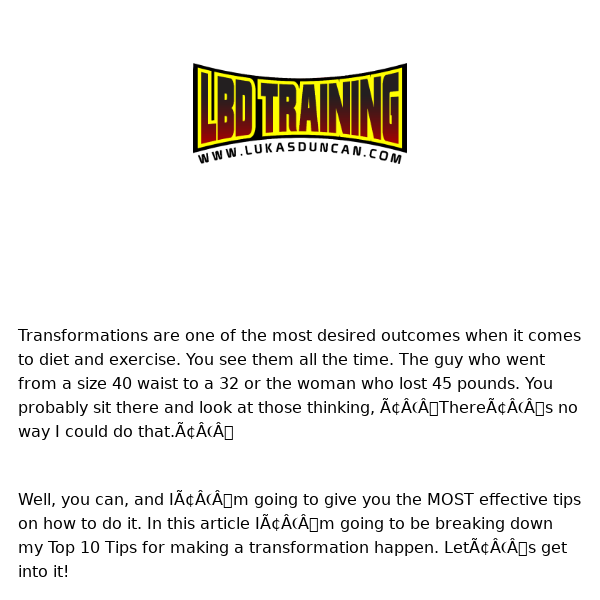 5 Tips To Help you Transform..