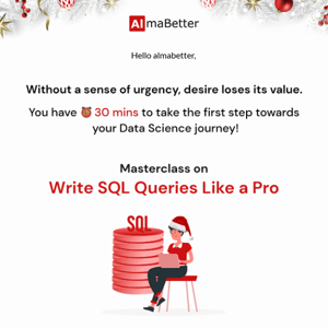 AlmaBetter - AlmaBetter’s Masterclass on "Write SQL Queries like a Pro" is going live in 30 mins! 