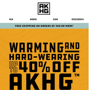 5 DAYS ONLY: 40% OFF Men’s AKHG Outerwear