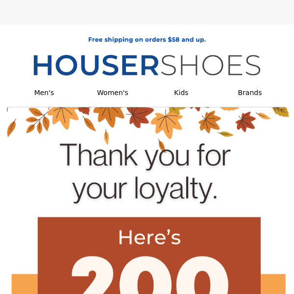 200 Reward Points Just For You | Fall Shopping Starts Now