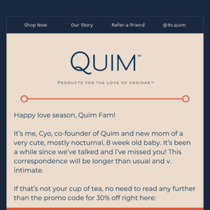 V Intimate Valentine from Quim Co-Founder 💌