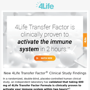 4Life Transfer Factor Proven Fast-Acting!