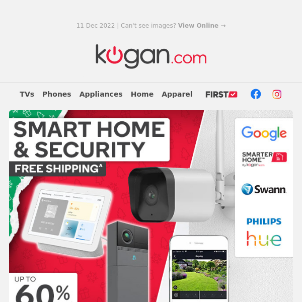 🎄 Christmas Sale: Free Shipping^ & up to 60% OFF* Smart Home & Security!