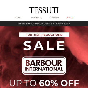  Here's up to 60% OFF Barbour International, Tessuti 