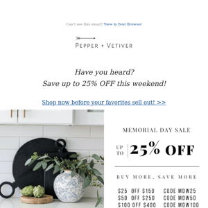 Memorial Day Blowout: Don't Miss Out!