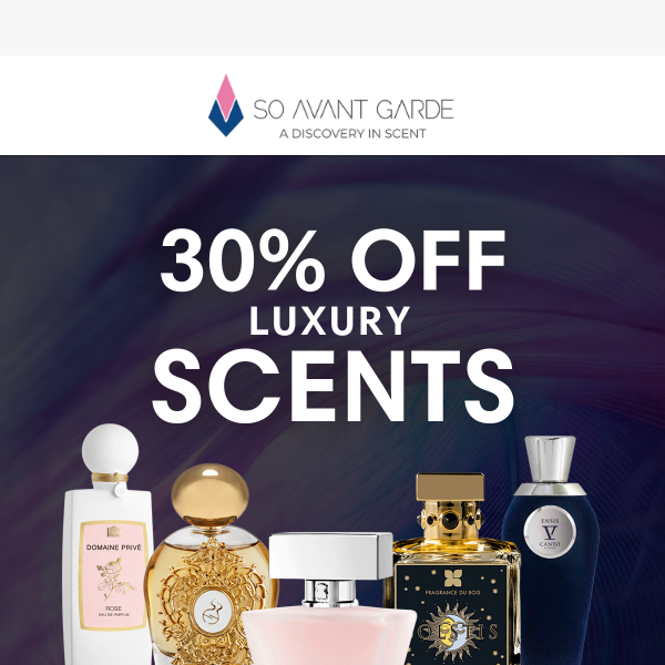 Get 30% off premium luxury fragrances 💎