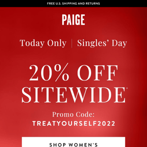 20% OFF SITEWIDE // TODAY ONLY