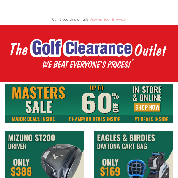🌸 Masters 2023 Golf Sale - Up to 60% OFF