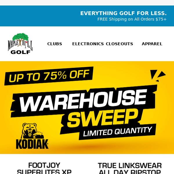 🚨 Warehouse Sweep: Up To 75% OFF