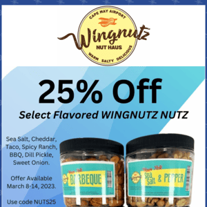 Only a few more days.... 25% Off Flavored Nuts