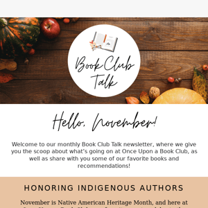 November Book Club Talk 🍂